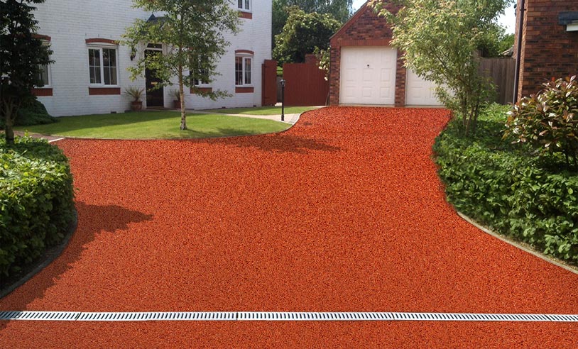 Burnt Orange resin driveway