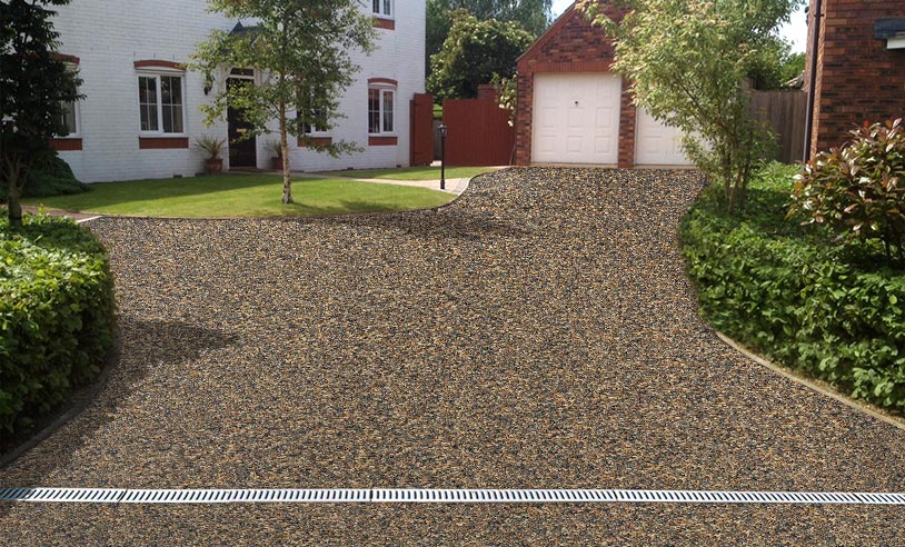 Burnt Umber resin driveway