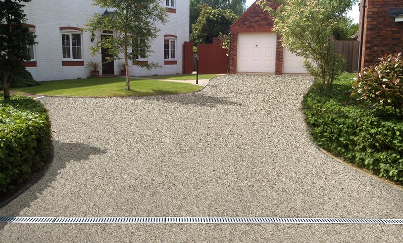 White Flint resin driveway